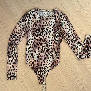 Good American Leopard Sheer Bodysuit